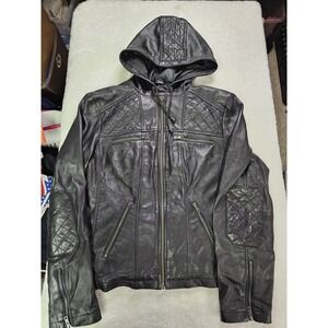 Milwaukee‎ Leather Womens 3XL Black Leather Hooded  Biker Jacket